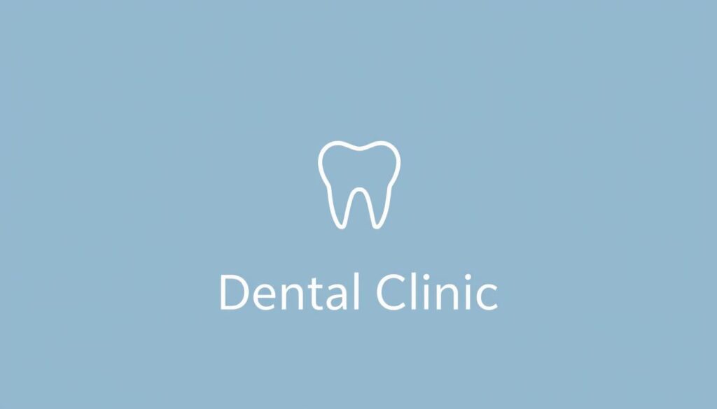A clean, modern dental clinic logo with a strong dental icon or symbol in the center, surrounded by a minimalist typographic layout showcasing the clinic name in a professional serif font. The design should evoke a sense of trust, expertise, and high-quality dental care. Utilize a neutral color palette of blues, greens, or grays to convey a calming, hygienic atmosphere. Incorporate subtle geometric shapes or lines to add visual interest and suggest precision. Utilize balanced, symmetrical composition and negative space to create an elegant, memorable visual identity.