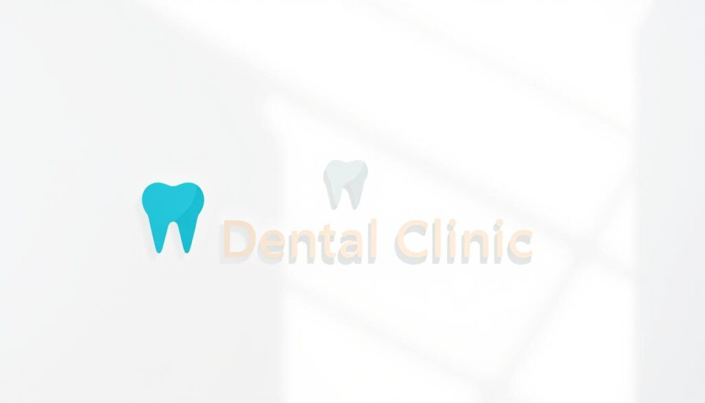 A high-quality dental clinic with a sleek, modern identity. The logo design features a minimalist dental icon in a soft blue hue, balanced by a clean, professional typeface. The clinic's branding is presented against a bright, airy background, creating a sense of warmth and care. Soft shadows and highlights add depth, while the overall composition conveys a sense of trust, expertise, and attention to detail - qualities essential for an exceptional dental practice.