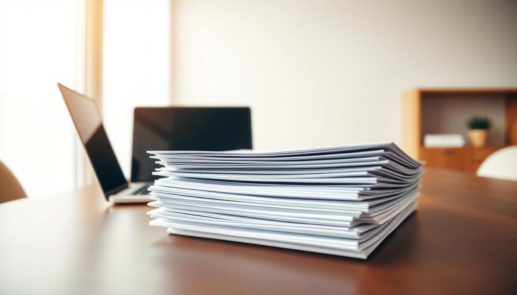 Detailed regulatory documents for dentists, neatly stacked on a professional desk with a modern laptop, in a well-lit, minimalist office setting. The documents convey a sense of legal authority and responsibility, while the clean, organized environment suggests a disciplined, ethical practice. A subtle depth of field creates a focused, serious atmosphere, with the laptop hinting at the integration of digital tools. Warm, neutral tones and soft shadows evoke a sense of professionalism and compliance.